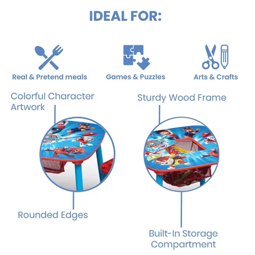 Miniatura 7 de Delta Children Silla tapizada, Nick Jr. PAW Patrol y juego de mesa y silla para niños con almacenamiento, ideal para artes y manualidades, merienda