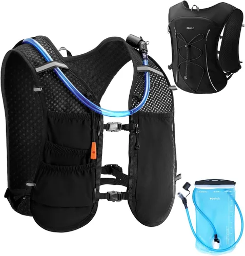 ECOHUB Chaleco de Hidratación para Correr, Mochila Ligera y Transpirable con Bolsa de Agua de 2L Mochila de Día para Senderismo, Trail Running,