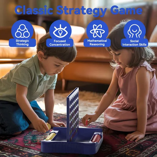 Miniatura 3 de Pup Go Juegos de mesa 4 en fila para niños a partir de 3 años, idea temprana para niños, niñas y adolescentes, conecta y gana cuatro en una línea