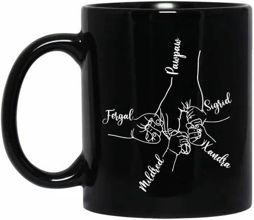 Miniatura 8 de Taza de café personalizada con la bandera estadounidense para el abuelo y el día del padre, nombres personalizados para papá y niños, taza