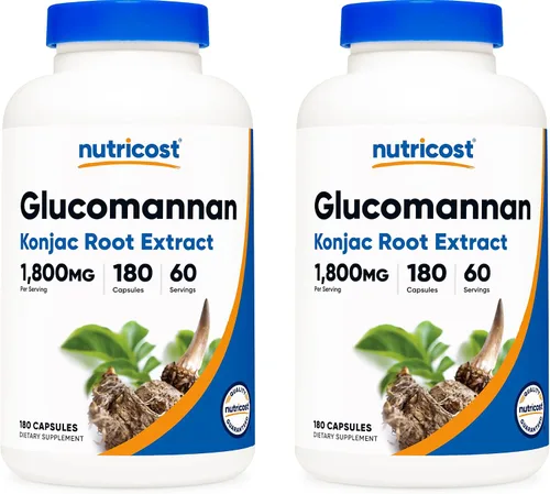 Miniatura 6 de Nutricost Glucomanano 1,800 mg por porción, 180 cápsulas, fuente de fibra natural, sin OMG, sin gluten