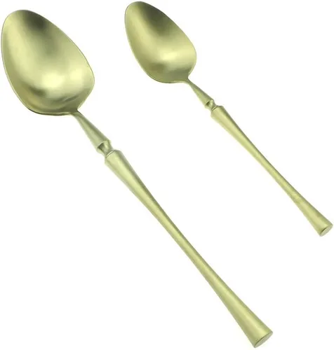 Miniatura 3 de JASHII Juego de cubiertos de lujo de 24 piezas de acero inoxidable 18/10 para 4 personas, incluye cuchillo de cena, tenedor, cuchara, apto