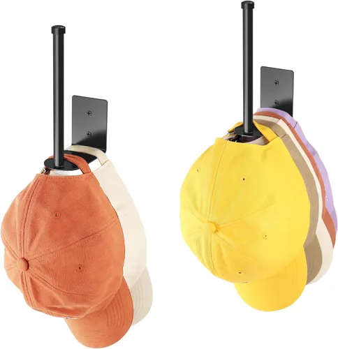 Durmmur Paquete de 2 Percheros para Gorras de Béisbol, Organizador de Sombreros de Acero Inoxidable para Gorra de Béisbol, Organizador de