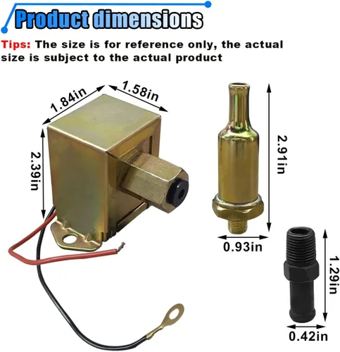 Miniatura 2 de Bomba de combustible eléctrica EP014 de 12 V con kit de instalación - 2.5-4 PSI Universal Standard Autocebante Gas Diesel en línea Bomba