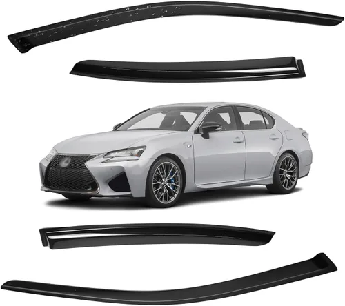 Miniatura 25 de Viseras para ventanas para Mazda 3 Sedán 4 puertas 2004 2005 2006 2007 2008 2009 estilo JDM Mugen, deflector de viento, protector solar y de lluvia