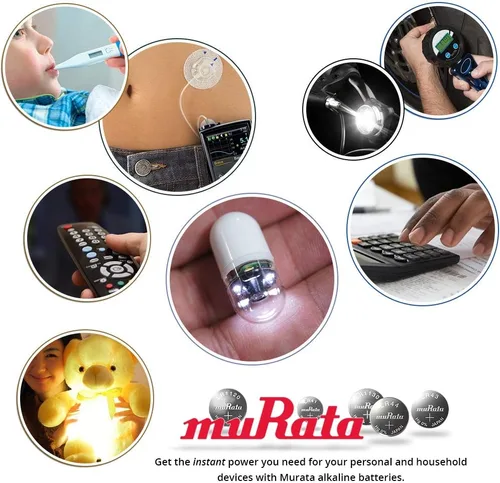 Miniatura 4 de Murata Batería LR1130 AG10 389A 1.55V Pila de Botón Alcalina (5 Baterías)