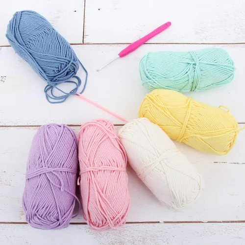 Miniatura 11 de Threadart Crochet - Juego de hilo de algodón 100 % puro, colores de ambiente de playa, paquete de 4 madejas cada una de 1.76 onzas, hilo de estambre