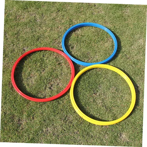 Miniatura 8 de BESPORTBLE Juego de pies 9 anillos de agilidad de fútbol en círculos de entrenamiento amarillo, rojo y azul