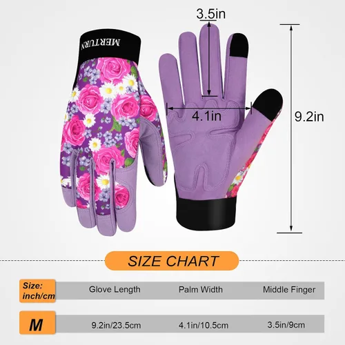 Miniatura 2 de Guantes de jardinería para mujer, de cuero resistente, a prueba de espinas, guantes de trabajo para mujer