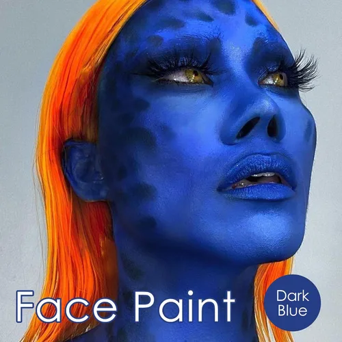 Miniatura 4 de 2Pcs Royal Blue Face Body Paint Stick, Royal Blue Lipstick Makeup Eyeblack for World Cup2026/Baseball/Football/Halloween/Cosplay Party Makeup Cream
