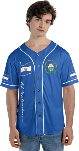 Miniatura 4 de Camiseta de béisbol de El Salvador personalizada,Camiseta personalizada con la bandera salvadoreña,Orgulloso Jersey Salvadoreña,Jersey del orgullo