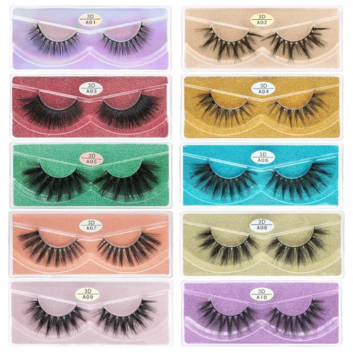 Miniatura 12 de FARRED - Pestañas postizas esponjosas, dramáticas, a granel, mix de 10 estilos, paquete de 50 pares, en cajas individuales, 10-18mm de volumen