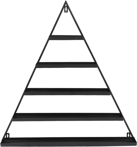 Miniatura 7 de Estante de almacenamiento de esmalte de uñas de metal para montar en pared, organizador de esmalte de uñas triangular de 5 niveles, soporte