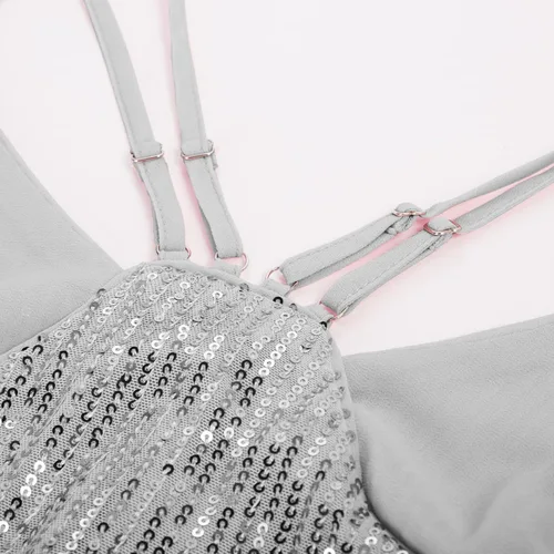 Miniatura 5 de GRACE KARIN Women's Sleeveless Sparkle Shimmer Camisole Vest Double Strap Sequin Tank Tops