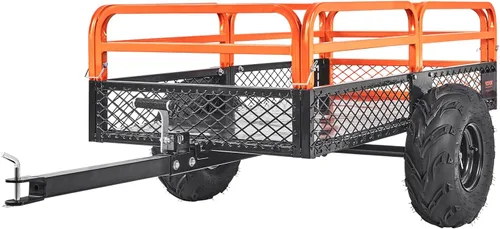 Miniatura 14 de VEVOR 10 pies cúbicos y 500 libras de remolque para ATV con función de descarga, remolque de utilidad para UTV de carga pesada, remolque de descarga