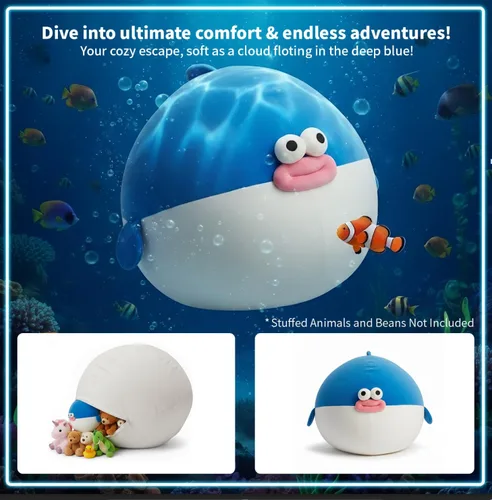 Miniatura 4 de Funda para puf para niños, almacenamiento de animales de peluche, suave y lavable, para niños y niñas, organizador de almacenamiento de juguetes