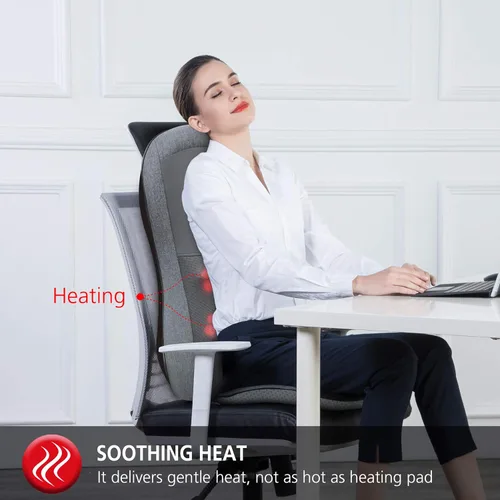 Miniatura 5 de COMFIER Shiatsu - Masajeador de respaldo completo, almohadilla para silla de masaje con calor, cojín de asiento de masaje 2D/3D, masajeador de silla