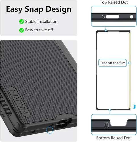 Miniatura 7 de Nillkin Funda para Samsung Galaxy Z Fold 7 con soporte para S Pen (compatible con MagSafe), protección de bisagra, protector de pantalla HD, textura