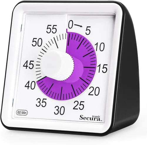 Miniatura 11 de Secura - Temporizador visual de cuenta regresiva de 60 minutos para niños y adultos, herramienta de gestión del tiempo en el aula (negro)