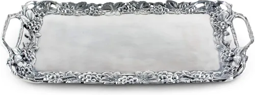 Miniatura 3 de Arthur Court Designs - Bandeja decorativa de aluminio para servir de uva de metal, 21 x 10 pulgadas