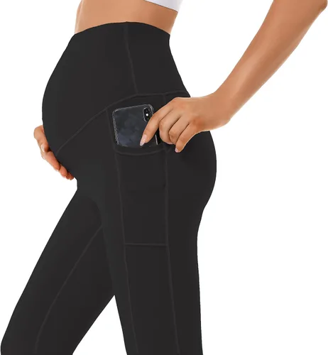 Miniatura 2 de V VOCNI Leggings de maternidad para mujer, sobre el vientre, leggings para embarazadas, entrenamiento, descanso, pantalones de embarazo