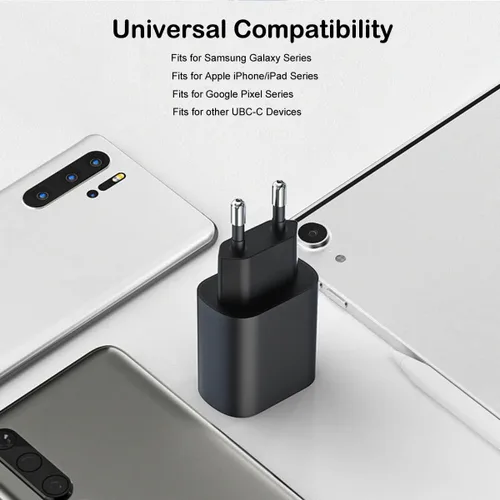 Miniatura 7 de 25 W europeo USB tipo C cargador súper rápido Europa adaptador de viaje bloque de enchufe para Samsung Galaxy S26 S25 S24 S23 S22 S21 Ultra Plus A25