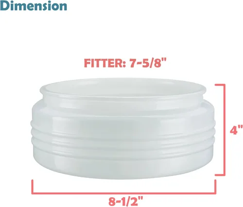 Miniatura 5 de Aspen Creative 25014-60-1, Pantalla de tambor de vidrio blanco y transparente para pasillos, armarios, cocina y baño, tamaño: 8-1/2" D x 4" H