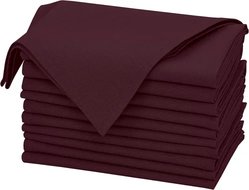 Miniatura 29 de Ruvanti Juego de 12 servilletas de lino de 18 x 18 pulgadas, servilletas de mezcla de lino de algodón, lavables, suaves y reutilizables, para bodas