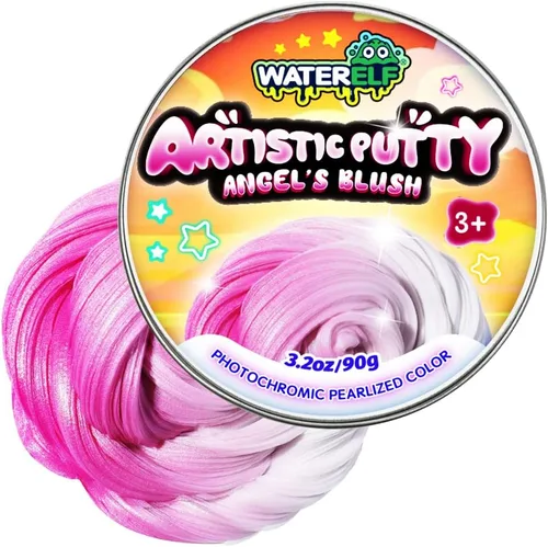 Miniatura 12 de WATERELF Masilla de slime Galaxy para niños, regalo del día del niño, juguetes sensoriales para terapia artística, juguetes para niños y niñas, Rojo