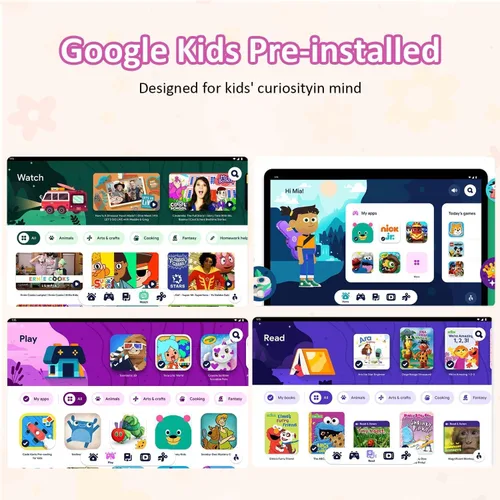 Miniatura 5 de WXUNJA Tablet Android 15 Kids 2025, tabletas actualizadas de 10.1 pulgadas con procesador Octa-Core, batería de 6000 mAh, espacio para niños, Rojo