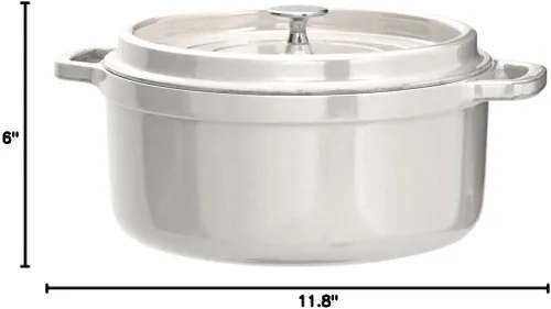 Miniatura 11 de staub La Cocotte Redondo 40501-412 Pico Cocotte Campagne redondo 9.4 pulgadas (9.4 in) Grande, fundición ambas manos, olla esmaltada, compatible