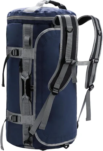MIER Mochila deportiva grande con compartimento para zapatos, resistente y resistente al agua, azul marino, 45L