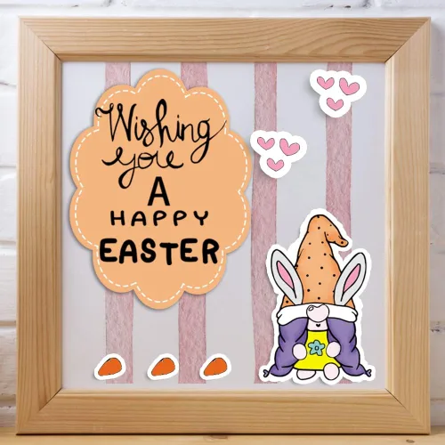 Miniatura 3 de Huevos de Pascua, gnomos, sellos y troqueles para hacer tarjetas, sellos transparentes de Pascua y troqueles de corte, sellos de palabras, gnomos