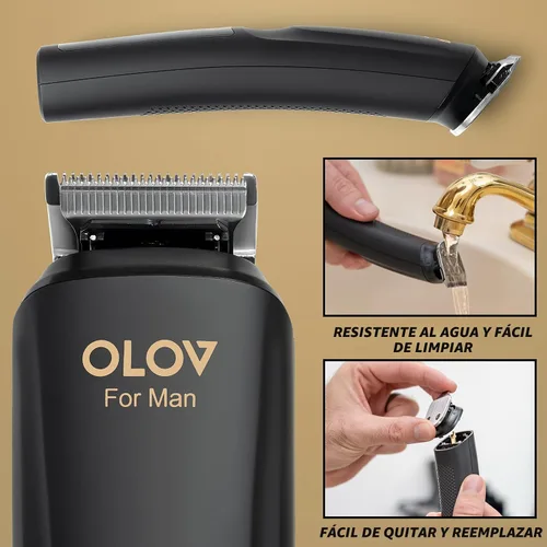Miniatura 4 de OLOV For Man Cortadora de barba, kit de aseo todo en uno para hombre de 21 piezas y cortapelos, nariz, oído, cuerpo y cara, maquinilla de afeitar