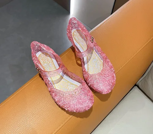 Miniatura 6 de Sandalias de gelatina para niñas, zapatos de vestir de princesa para niña pequeña, talla 9, fiesta de baile de reina, cosplay, gelatinas, disfraces