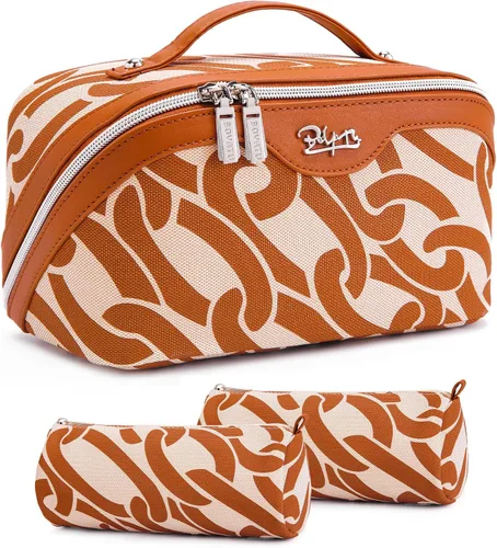 Miniatura 12 de BOYATU Bolsa de maquillaje de viaje para mujer: organizador de cosméticos y artículos de tocador de gran capacidad de 3 piezas - expande