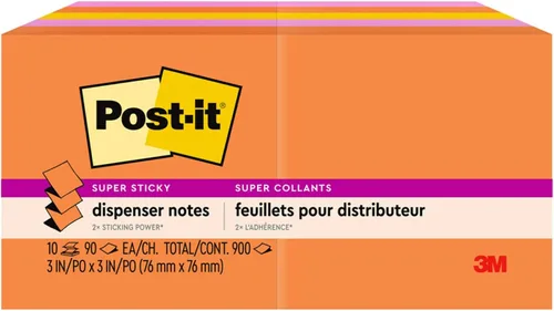 Miniatura 9 de Post-it Dispensador de notas emergentes súper adhesivas, 10 blocs de notas adhesivas, 3 x 3 pulgadas, 2 veces el poder de adherencia, suministros