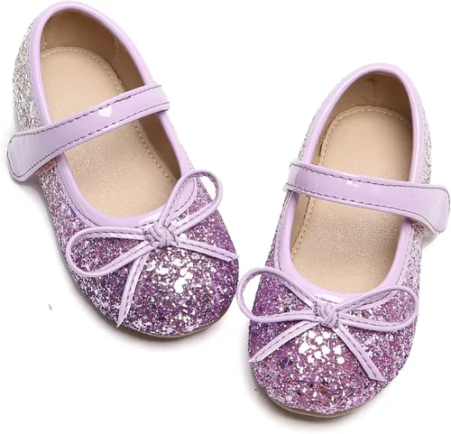 Otter MOMO Zapatos planos de bailarina para niña, con lazo decorativo, ideales para llevar con vestido y combinan bien con flores, para escuela,