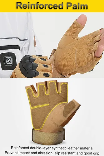 Miniatura 4 de Guantes de exterior sin dedos para hombre, guantes de conducción, senderismo, ciclismo y motocicleta