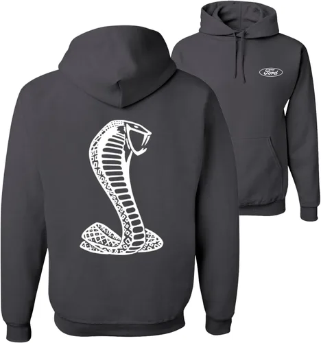 Wild Bobby Sudadera con capucha unisex retro con logotipo de Ford Shelby Cobra Emblem Vintage White Logo Cars and Trucks Front and Back Unisex
