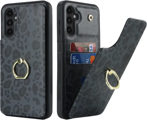 Miniatura 56 de Lipvina Funda para Samsung Galaxy A03s con tarjetero, Galaxy A03s Funda tipo cartera para mujer, tarjetero de crédito, soporte de anillo, fundas