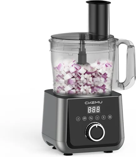 Procesador inteligente de alimentos y picador de verduras, cuenco de 12 tazas, 6 funciones para picar, rebanar, papas fritas, purés y masa, canal de