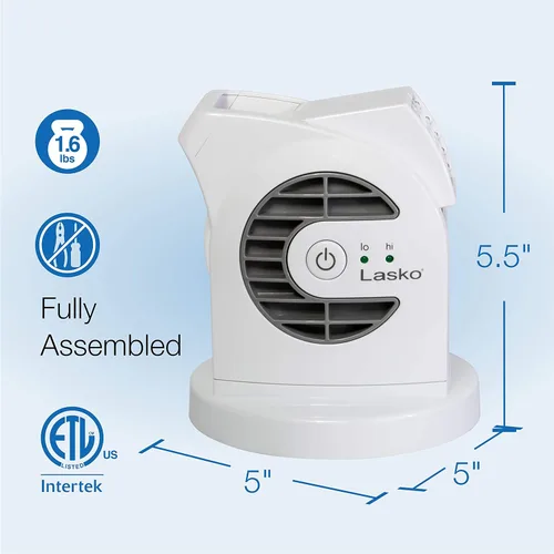 Miniatura 5 de Lasko MyCool D300 Mini ventilador de escritorio USB con cable USB de 40 pulgadas y adaptador de CA adicional - Pequeños ventiladores personales