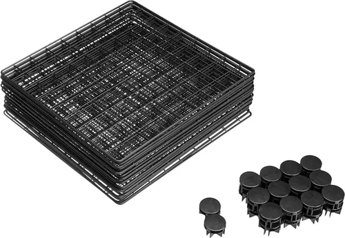 Miniatura 6 de Estante de almacenamiento de rejilla de metal, estante de almacenamiento apilable de rejilla de metal, tamaño de rejilla modular de 14 x 14