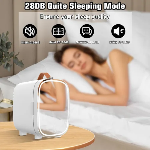 Miniatura 6 de Hansburg Mini Nevera para Dormitorio Espejo Enfriador y Calentador de Cuidado de la Piel Refrigerador Portátil 4 Litros/6 Latas con Opción 12V