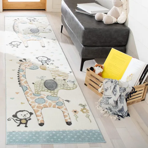 Miniatura 24 de SAFAVIEH Carousel Kids Collection - Alfombra decorativa de 2 x 3 pies, color marfil, diseño animal, no desprende pelusa y de fácil cuidado, ideal