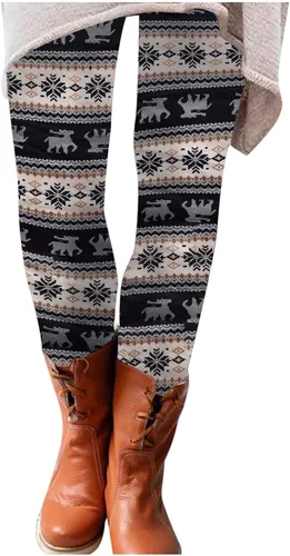 Pantalones deportivos de Navidad con forro polar para mujer, con forro polar cálido, con forro de sherpa, pantalones deportivos para correr y correr