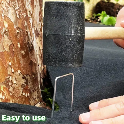 Miniatura 5 de Grapas para Paisajismo Galvanizadas en Forma de U, Estacas de Jardín de 6 Pulgadas 50 Piezas Grapas de Jardín, Estacas de Patio, Estacas