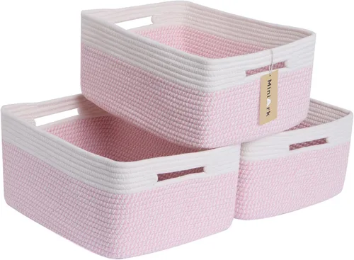 Miniatura 35 de MiniArk Cestas grandes de almacenamiento para estantes, organizadores de armario, para ropa, manta, toallas, guardería, caja de juguetes, cestas