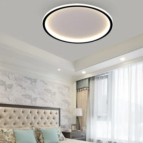 Miniatura 10 de Lámpara de techo LED regulable de montaje empotrado, lámpara de techo empotrada redonda moderna de 12 pulgadas con ajuste de aplicación, lámpara